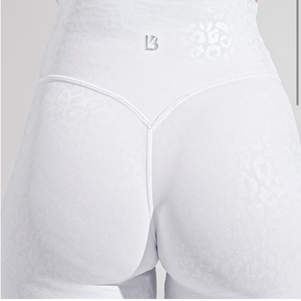 Buffbunny Leggings Shiny White Leopard High Waist Full Length XS - Picture 4 of 11